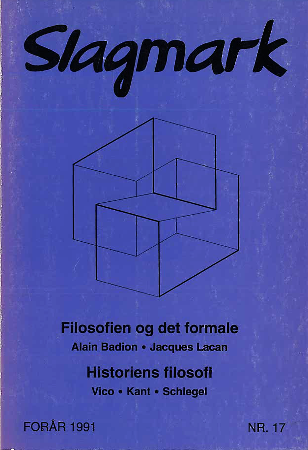 					View No. 17 (1991): Filosofien og det formale/Historiens filosofi
				