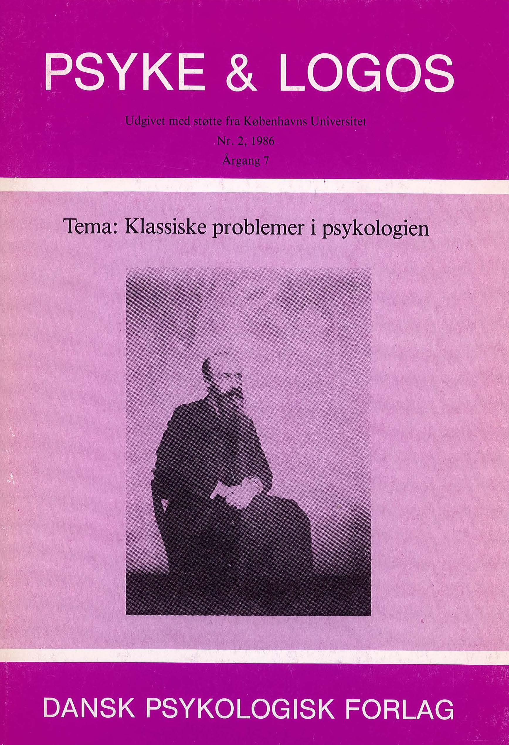 					View Vol. 7 No. 2 (1986): Klassiske problemer i psykologien
				