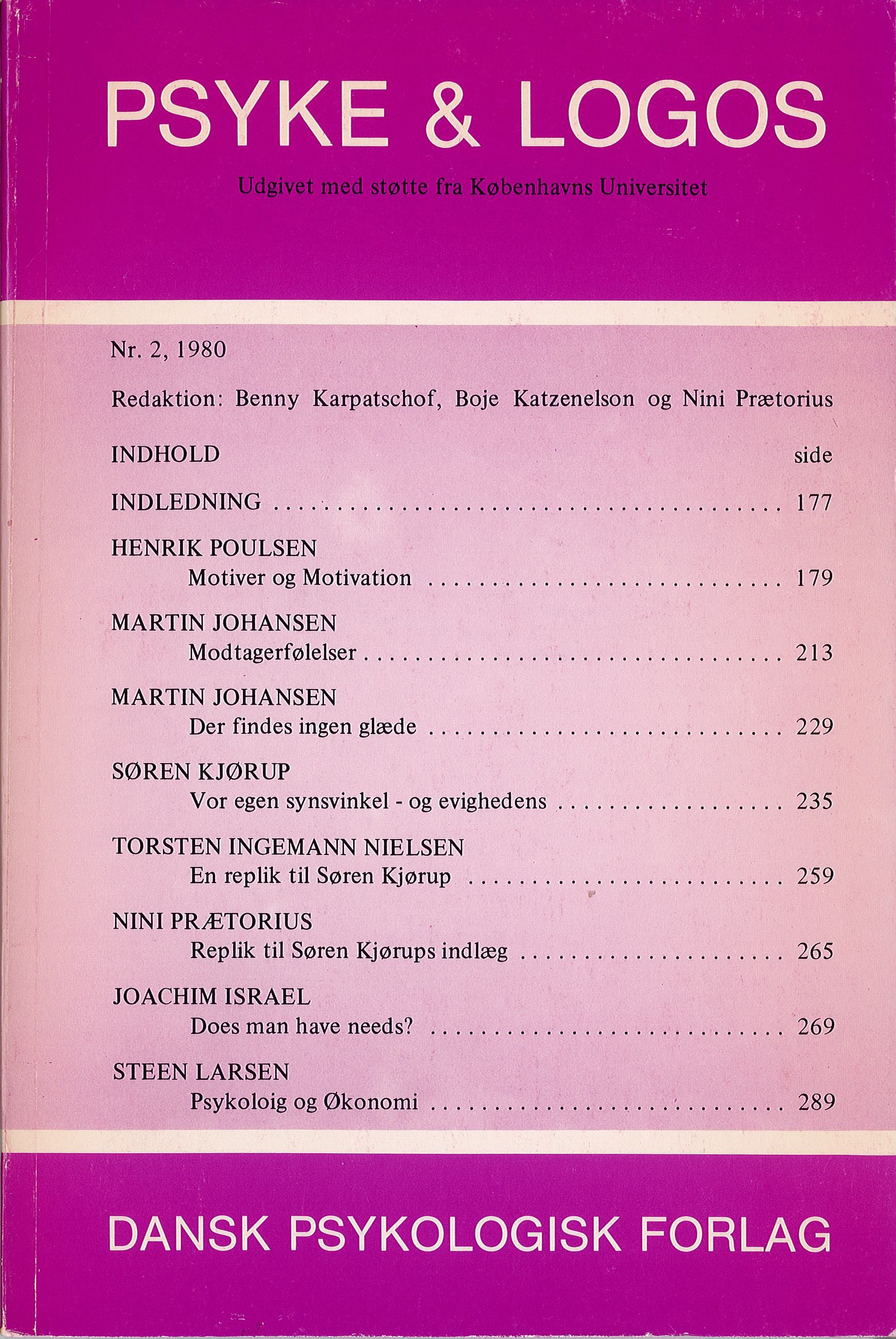 					Se Årg. 1 Nr. 2 (1980): Psyke & Logos
				