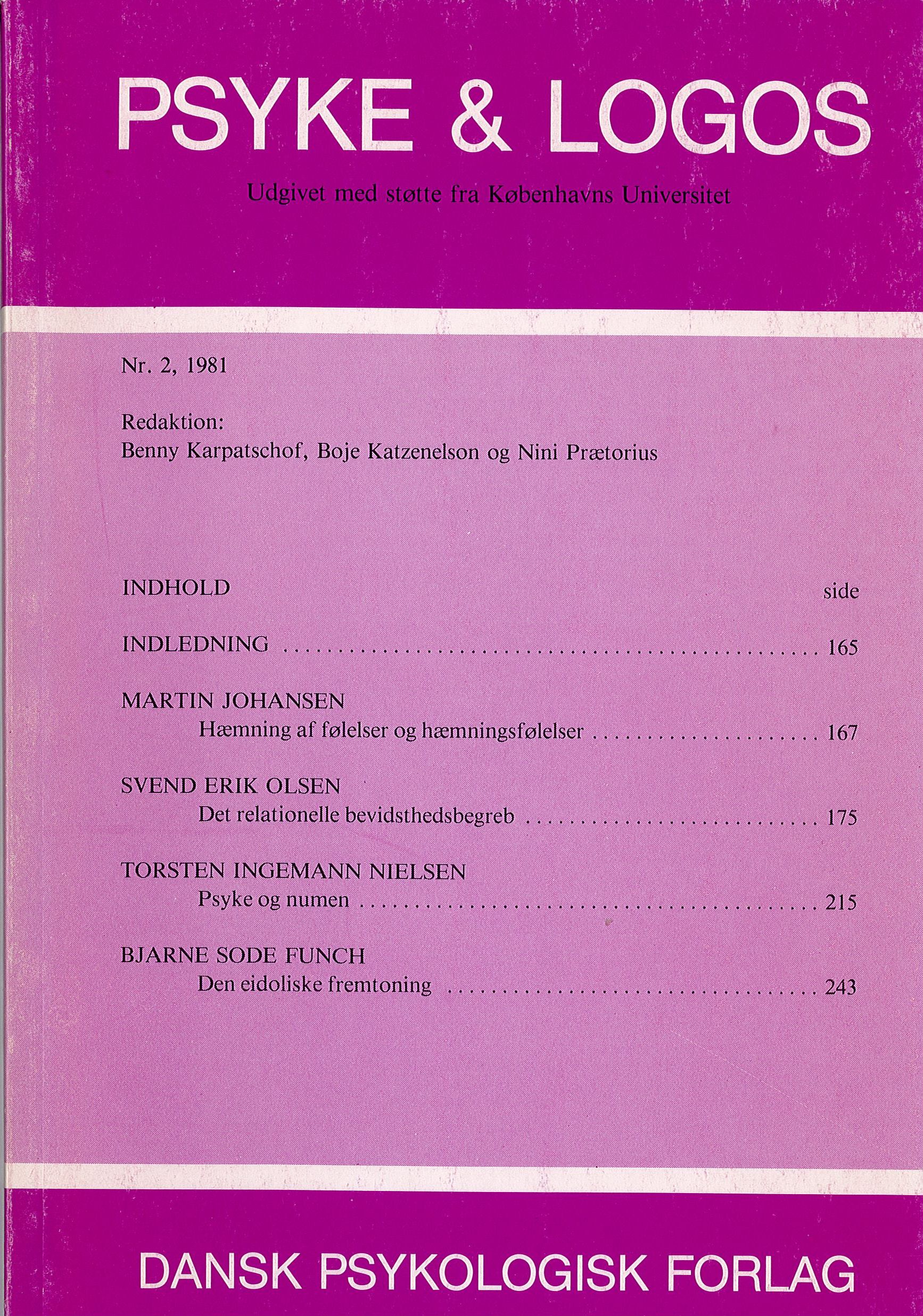 					View Vol. 2 No. 2 (1981): Psyke & Logos
				