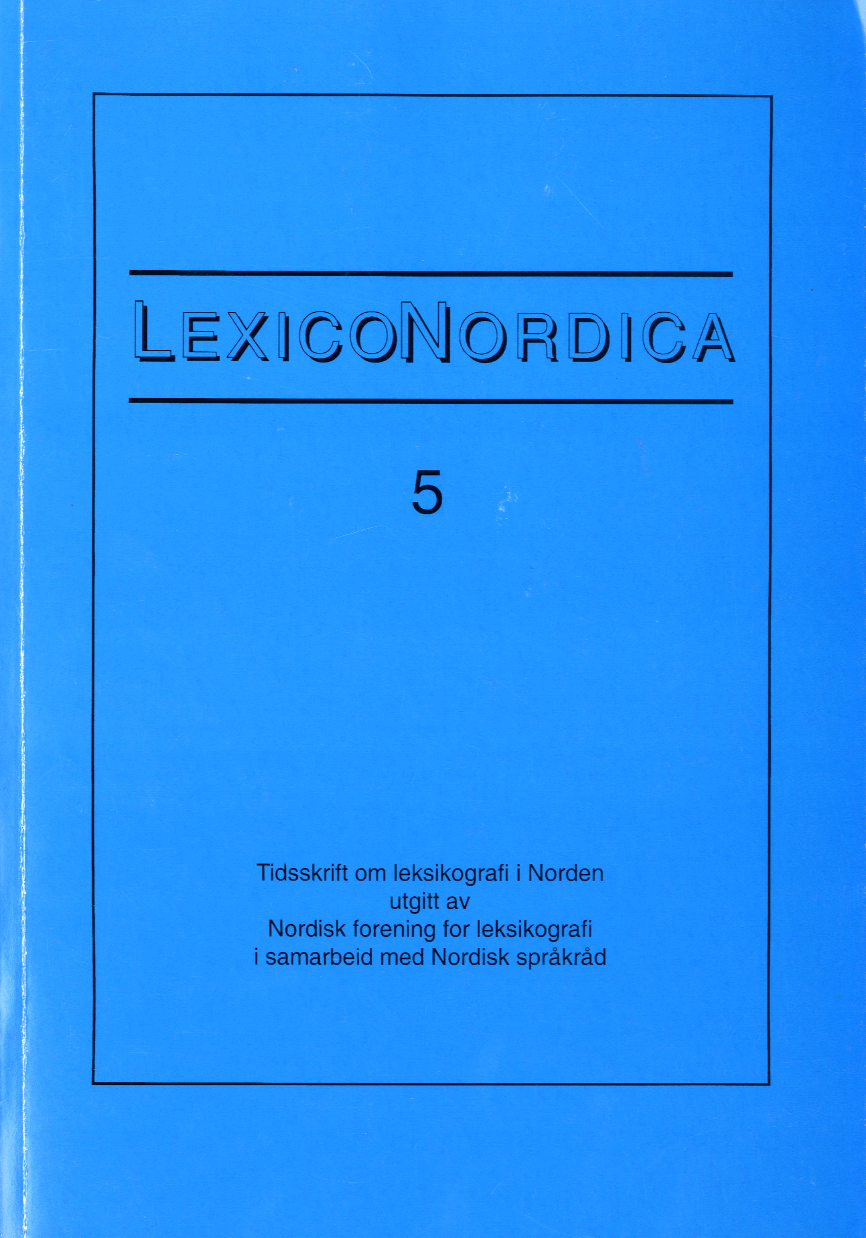 					View No. 5 (1998): Fagleksikografi
				