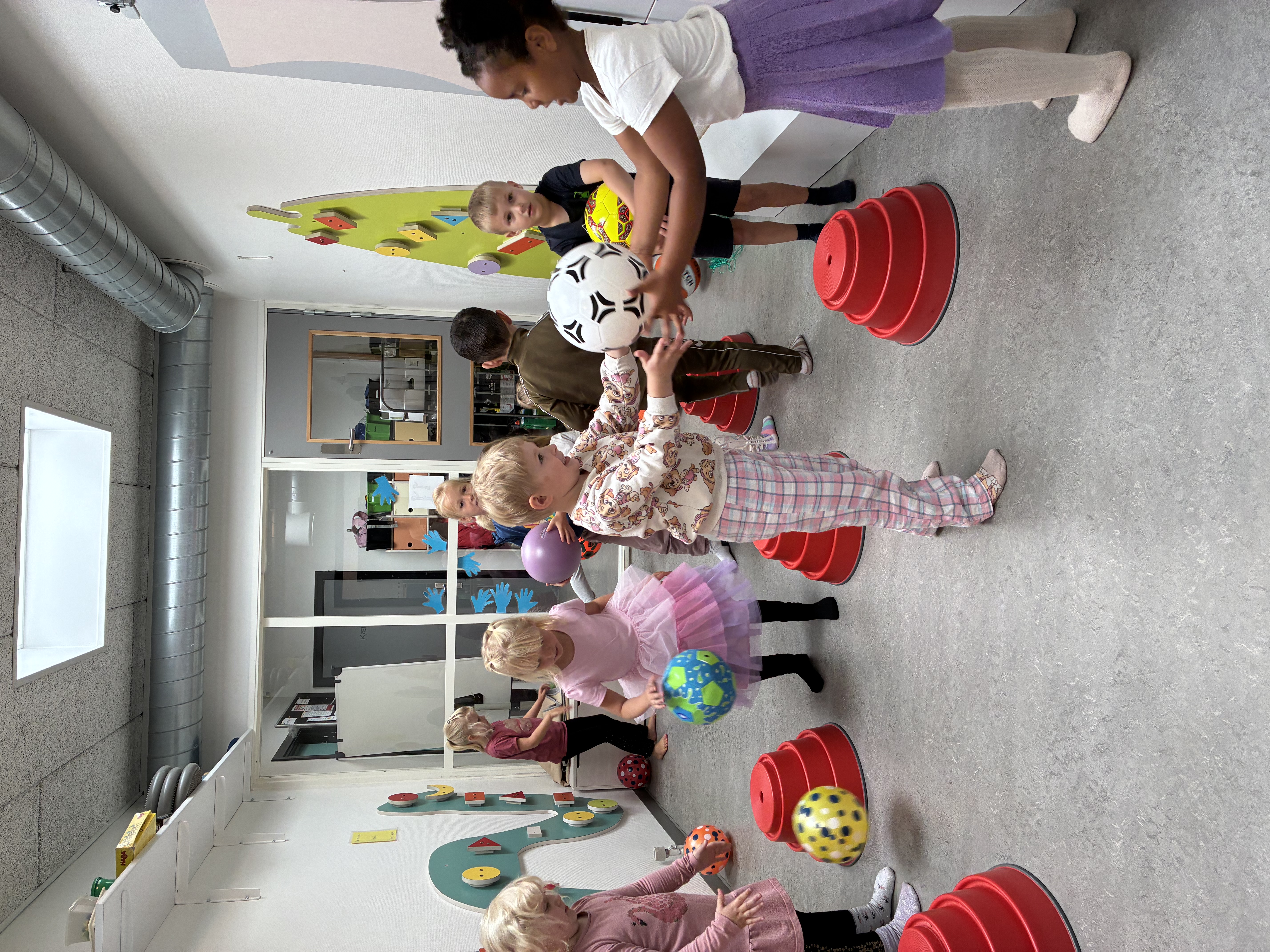 Børn leger med bolde