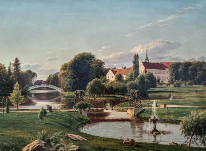 Prospekt af Brahetrolleborg. Maleri af C.A. Kølle, 1863.  Privateje.