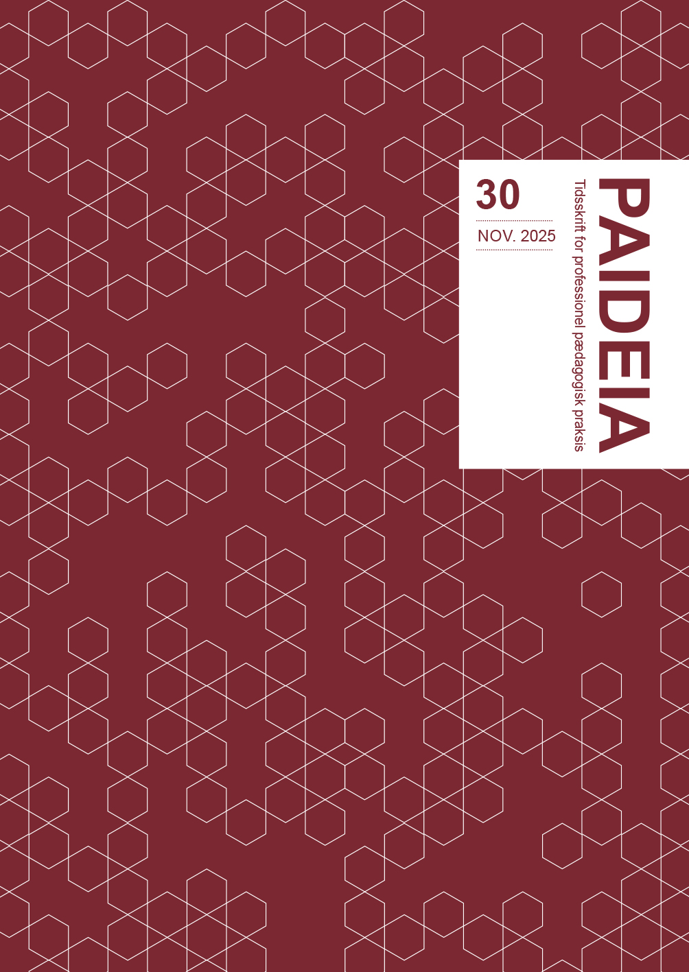 					Se Nr. 30 (2025): Paideia - Tidsskrift for professionel pædagogisk praksis
				