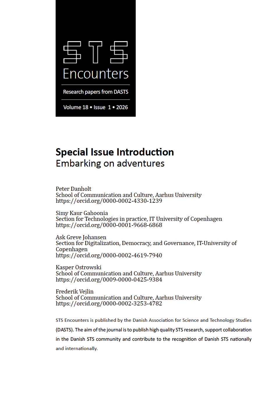 Decorative frontpage of STS Encounters
