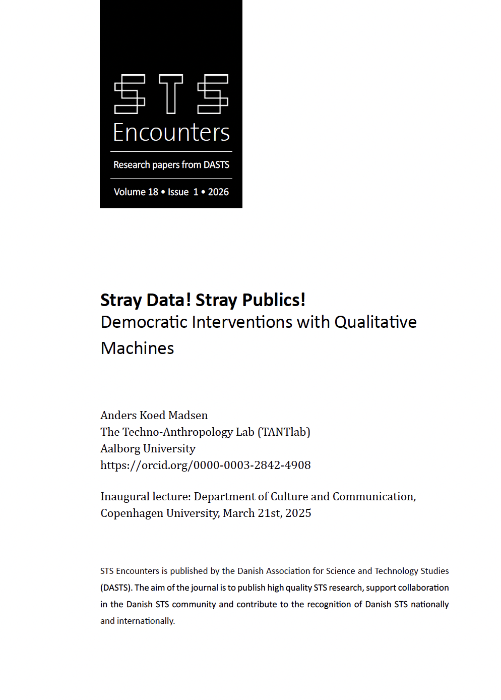 Decorative frontpage of STS Encounters