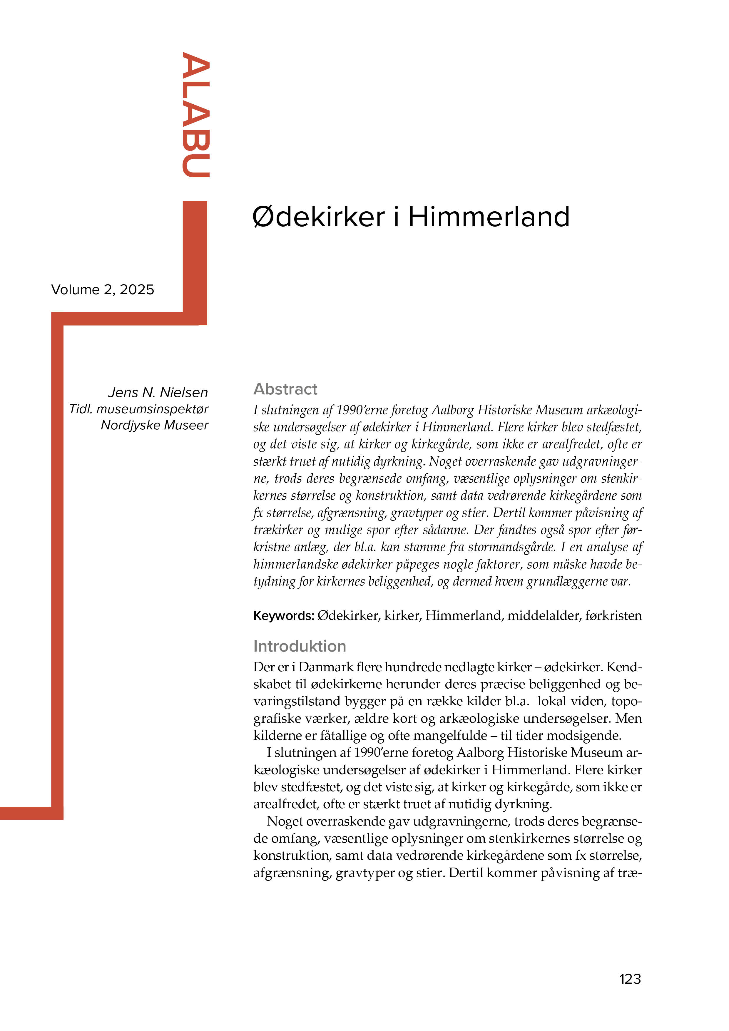 Forside til artiklen Ødekirker i Himmerland, Jens N. Nielsen