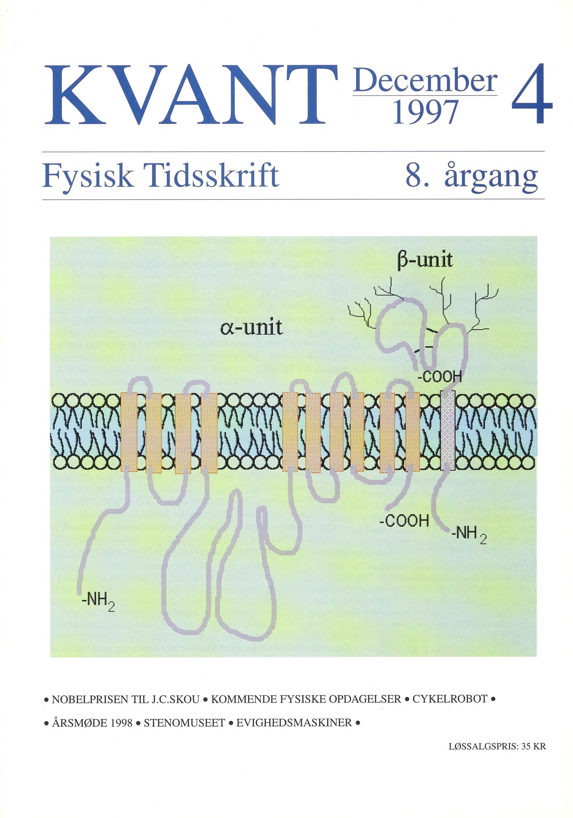 "Spagetti-modellen" der viser hvordan alfa-kæden og beta-kæden, der tilsammen udgør Na-pumpen, tænkes indlejret i cellemembranens lipiddobbeltlag. Alfa-kæden, der består af ~ 1016 aminosyrer gennembryder membranen 10 gange, hvorimod beta-kæden, ^302 aminosyrer, kun har et enkelt transmembrant segment. Ionpumpefunktionen, der sker med ATP som brændstof, ligger alene i alfa-enheden, men - med Skou’s ord - er vi endnu langt fra at forstå, hvilke aminosyrer der er ventiler, gear og kobling i denne pumpe.
