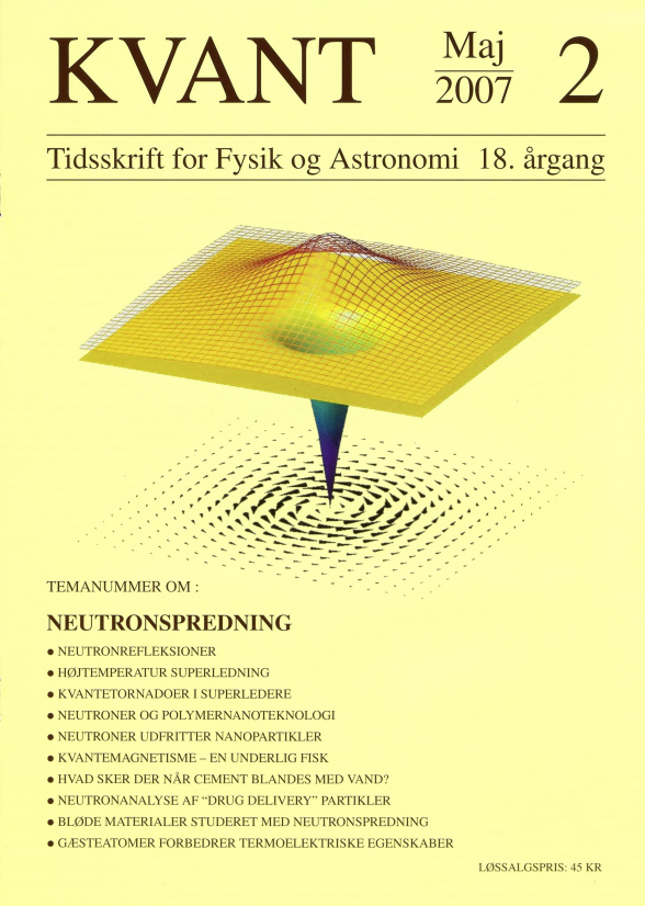 Billedet på forsiden viser “vortexstrømmønster” (pile) af et superlederkondensat, der er undersøgt med neutronspredning