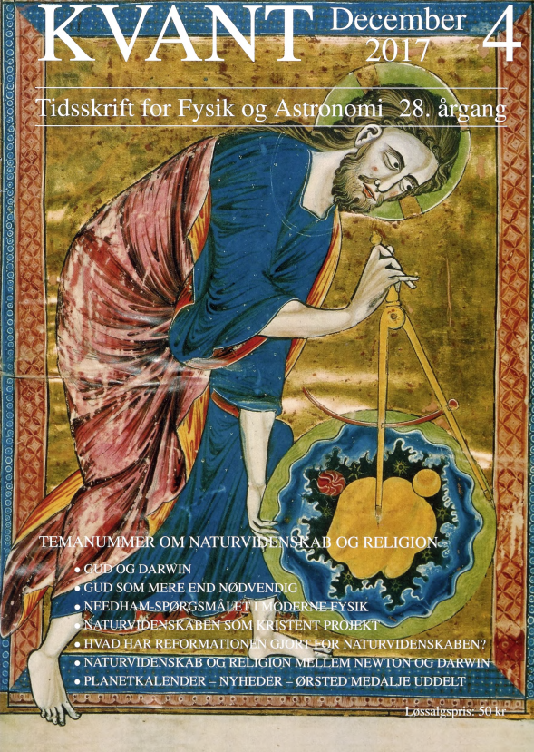 Billedet på forsiden viser Gud som Universets arkitekt, der bruger sin passer under skabelsen. Frontispice til Bible Moralisée, skrevet på pergament, 34,4 x 26 cm (ca. 1220-1230). Findes på Osterreichische Nationalbibliothek i Wien.