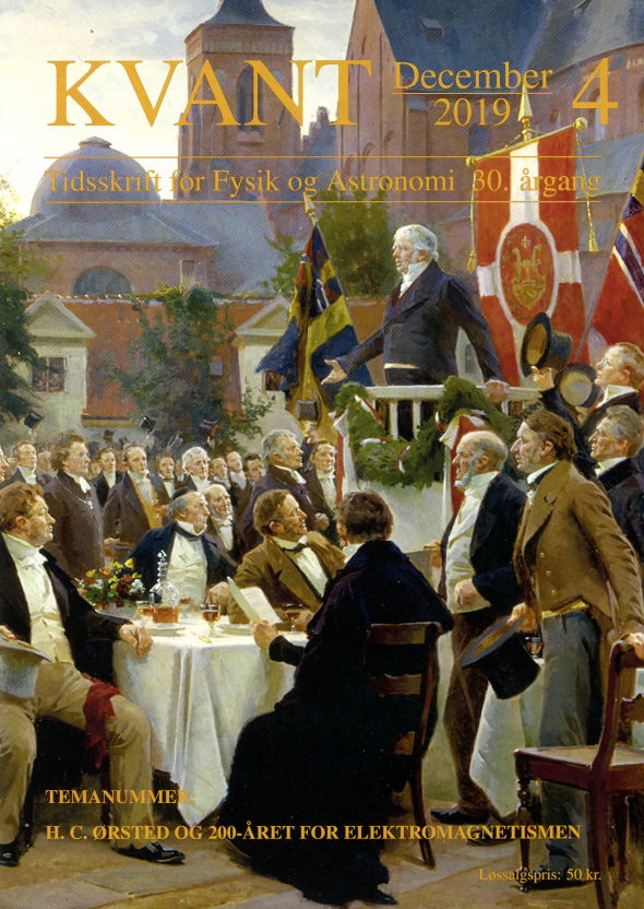 Billedet på forsiden viser H. C. Ørsted på talerstolen ved festen for de nordiske naturforskere den 12. juli 1847 i Det Gule Palæs gård med Roskilde Domkirke i baggrunden. Oliemaleri af Erik Ludvig Henningsen (1855-1930).