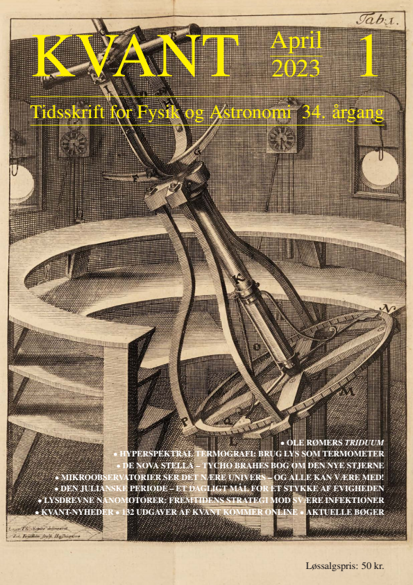 Billedet på forsiden viser Ole Rømers ækvatorialinstrument opstillet i Rundetaarn. Instrumentet har to på hinanden vinkelrette omdrejningsakser, hvoraf den ene (polaksen) peger mod himlens nordpol og er den tykke akse K midt i billedet. Kikkerten sidder øverst (A-B, men delvist skjult bag “KVANT”) og drejer omkring den anden akse. Ole Rømer havde ladet tegningen fremstille i forbindelse med forberedelsen af en bog, men det blev hans videnskabelige arvtager og den senere professor i astronomi, Peder Horrebow (1679–1764), der udgav den i bogen Basis Astronomiæ.