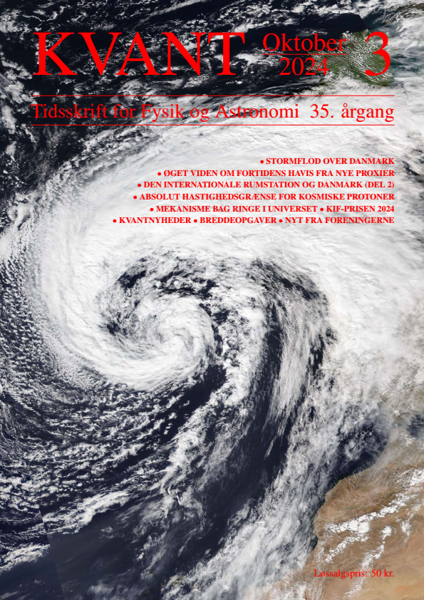 Forsiden viser stormen Babet den 16. oktober. Stormen ramte Storbritannien fredag den 20. oktober 2023 om morgenen, og det sydlige Danmark og nordlige Tyskland senere på dagen. Læs artiklen om stormfloden samt om DMIs stormflodsmodellering og -prognoser i artiklen på side 3. Foto: NASA.