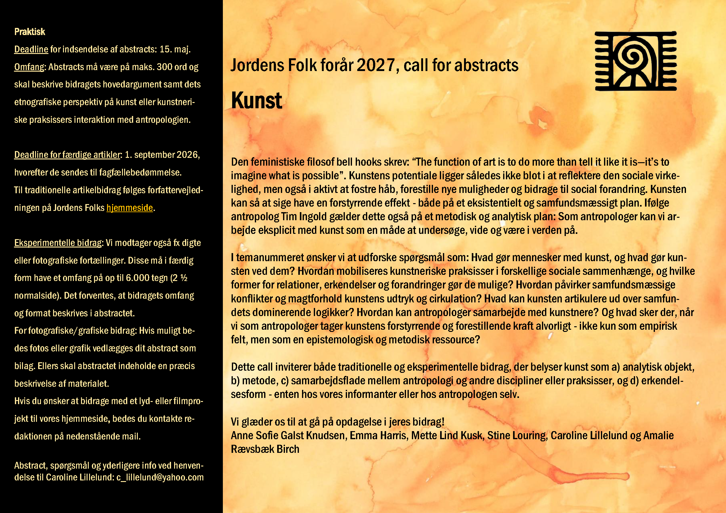 Call for abstracts, forår 2027